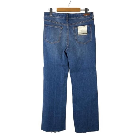 Anthropologie Pilcro and the Letterpress High Rise Flare Ankle Raw Hem Blue 29 - Picture 3 of 16